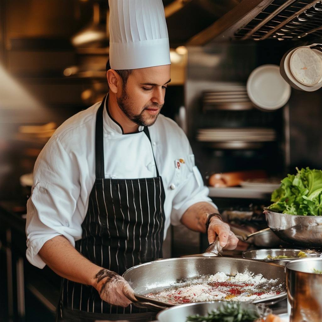 A cook in a kitchen-1